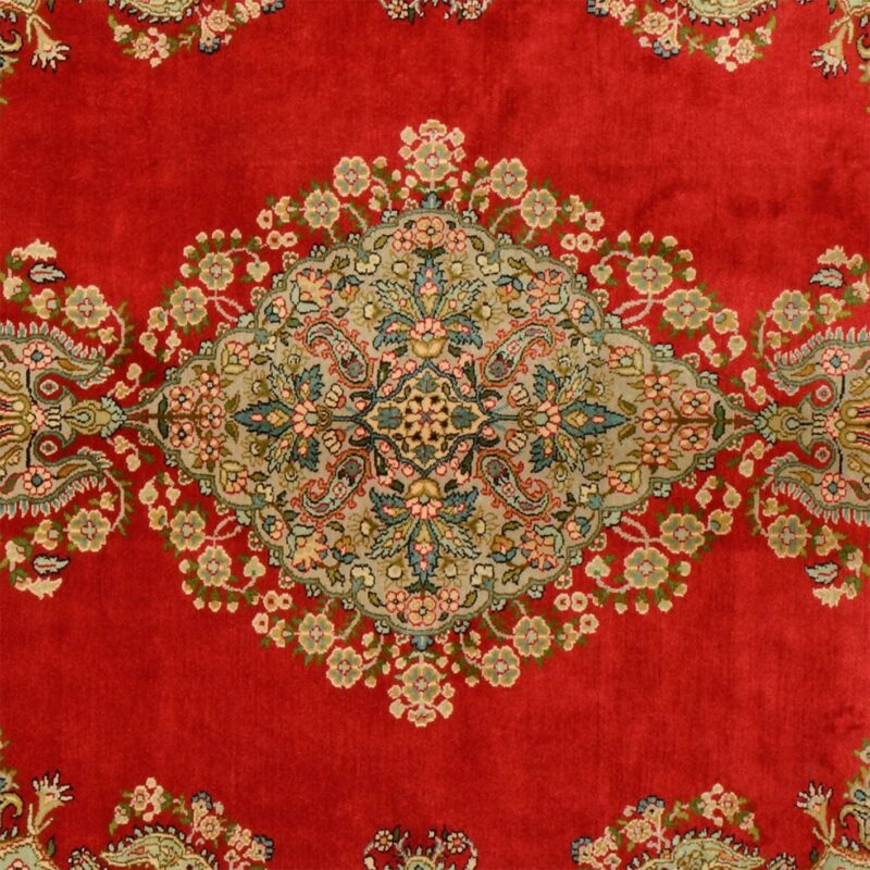 Kashmir Oriental Rug 137 × 197 cm, Silk, hand-knotted, refined — view 4 Kashmir Oriental Rug 137 × 197 cm, Silk, hand-knotted, refined — view 4