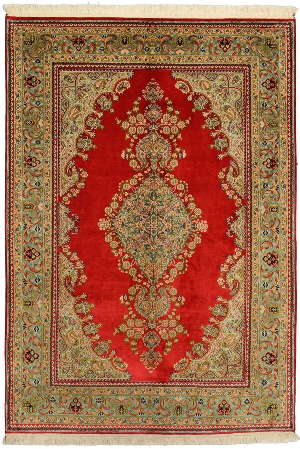 Kashmir Oriental Rug 137 × 197 cm, Silk, hand-knotted, refined Kashmir Oriental Rug 137 × 197 cm, Silk, hand-knotted, refined