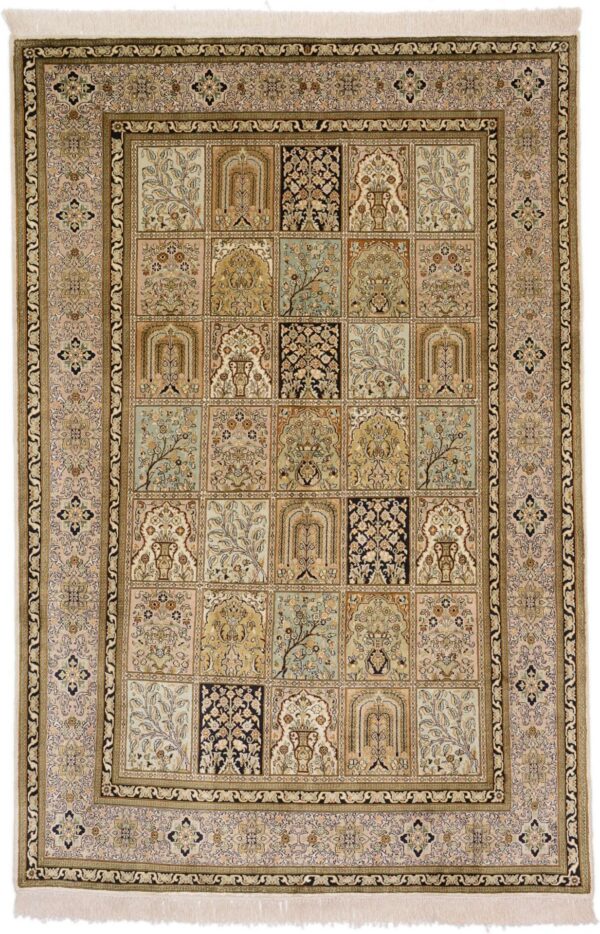 Kashmir Oriental Rug 148 × 222 cm, Silk, hand-knotted Kashmir Oriental Rug 148 × 222 cm, Silk, hand-knotted