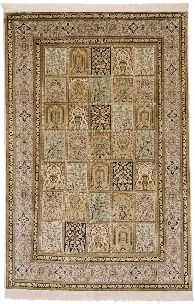 Kashmir Oriental Rug 148 × 222 cm, Silk, hand-knotted