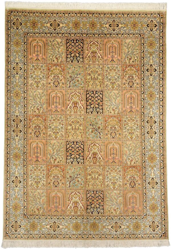 Kashmir Oriental Rug 151 × 216 cm, Silk, hand-knotted