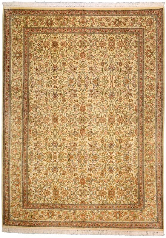 Kashmir Oriental Rug 158 × 218 cm, Silk, hand-knotted