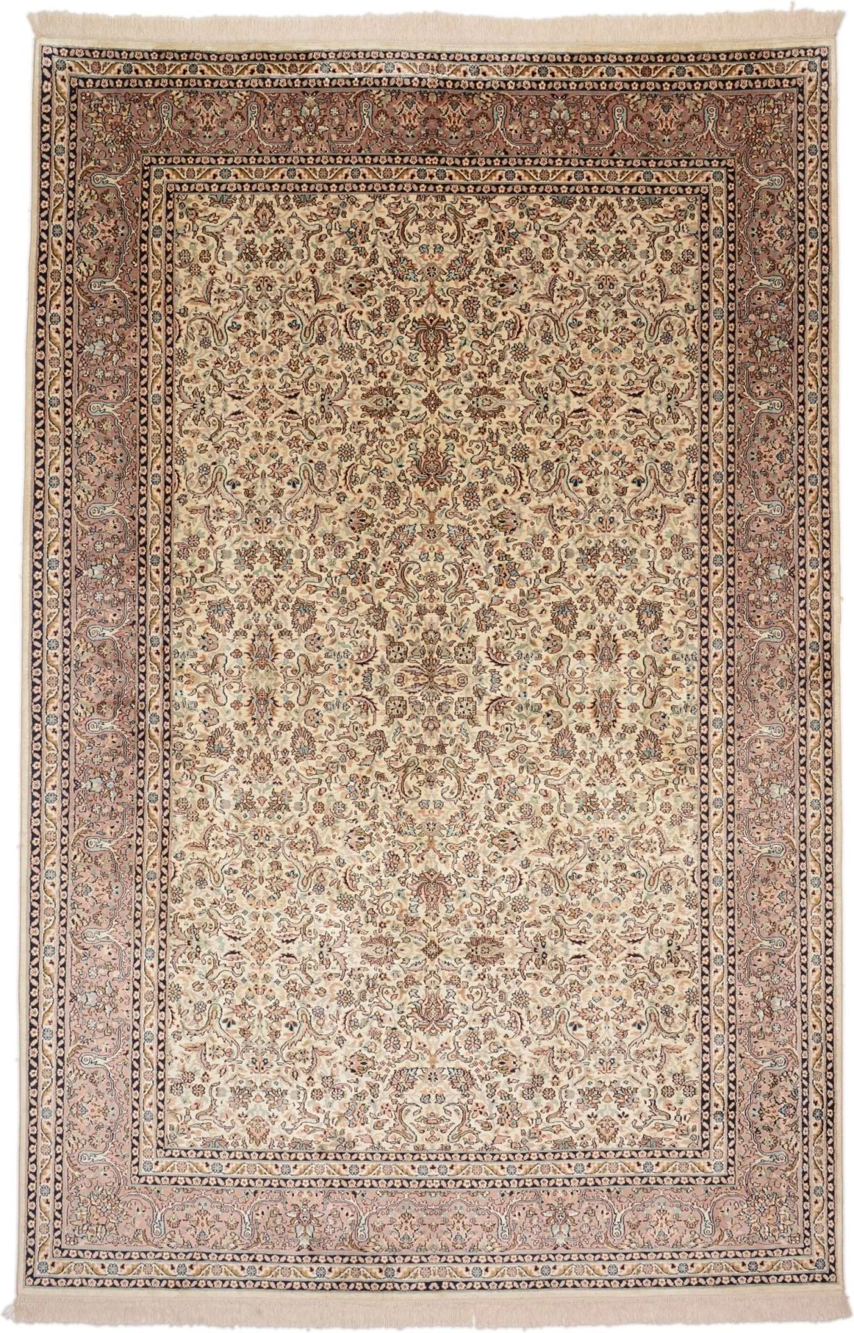 Kashmir Oriental Rug 179 × 276 cm, Silk, hand-knotted, fine