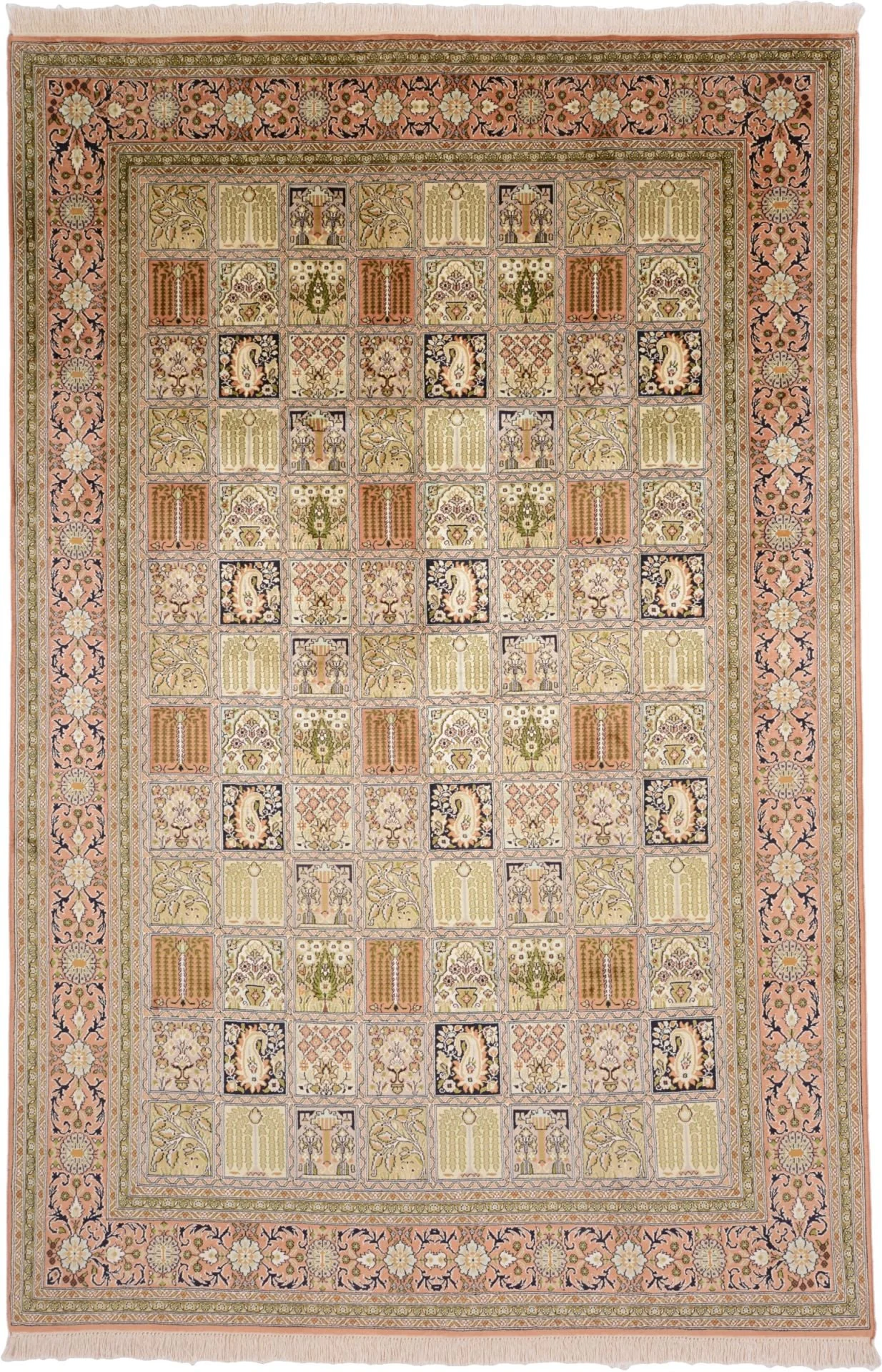 Kashmir Oriental Rug 185 × 282 cm, Silk, hand-knotted