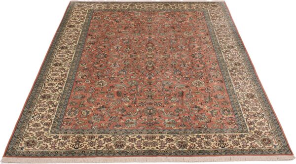 Kashmir Oriental Rug 190 × 276 cm, Silk, White/Beige, hand-knotted — view 2