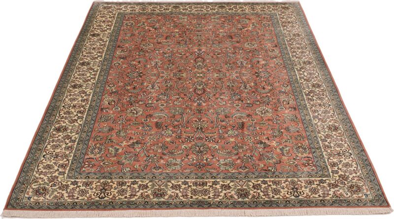 Kashmir Oriental Rug 190 × 276 cm, Silk, White/Beige, hand-knotted — view 2