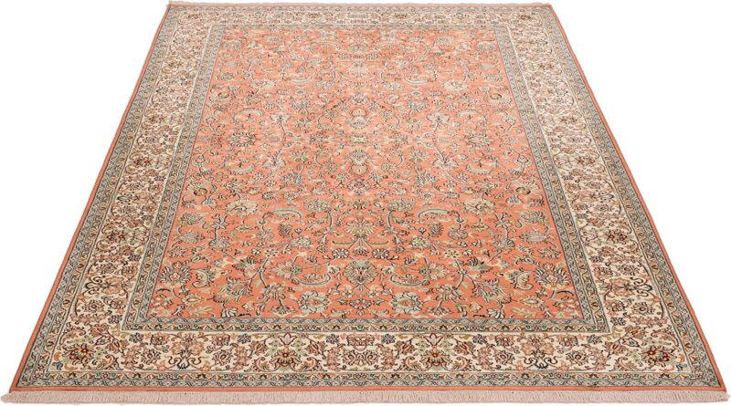 Kashmir Oriental Rug 190 × 276 cm, Silk, White/Beige, hand-knotted — view 3