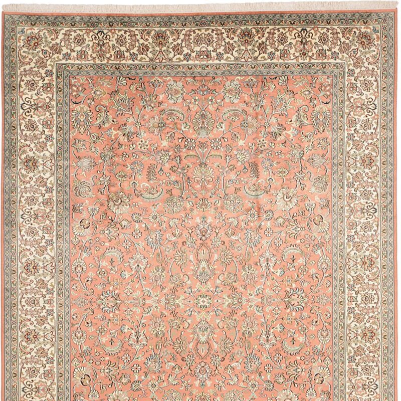 Kashmir Oriental Rug 190 × 276 cm, Silk, White/Beige, hand-knotted — view 6