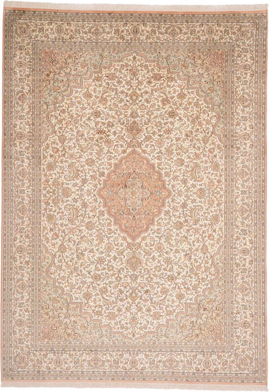 Kashmir Oriental Rug 203 × 284 cm, Silk, hand-knotted