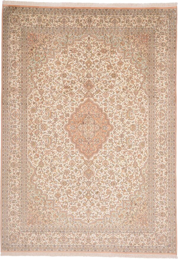 Kashmir Oriental Rug 203 × 284 cm, Silk, hand-knotted