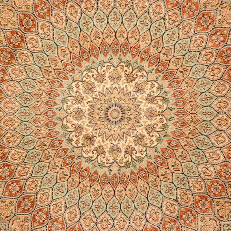 Kashmir Oriental Rug 205 × 282 cm, Silk, hand-knotted — view 4