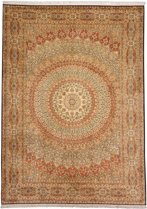 Kashmir Oriental Rug 205 × 282 cm, Silk, hand-knotted