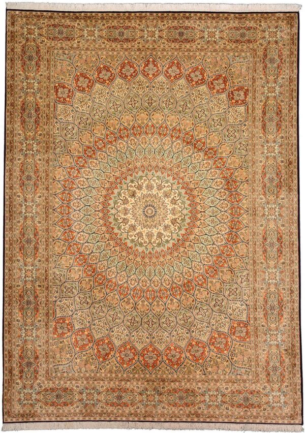 Kashmir Oriental Rug 205 × 282 cm, Silk, hand-knotted