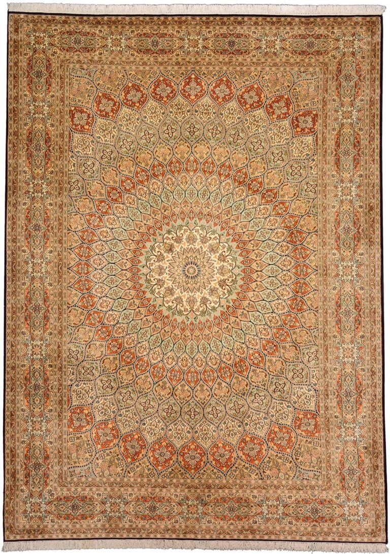 Kashmir Oriental Rug 205 × 282 cm, Silk, hand-knotted