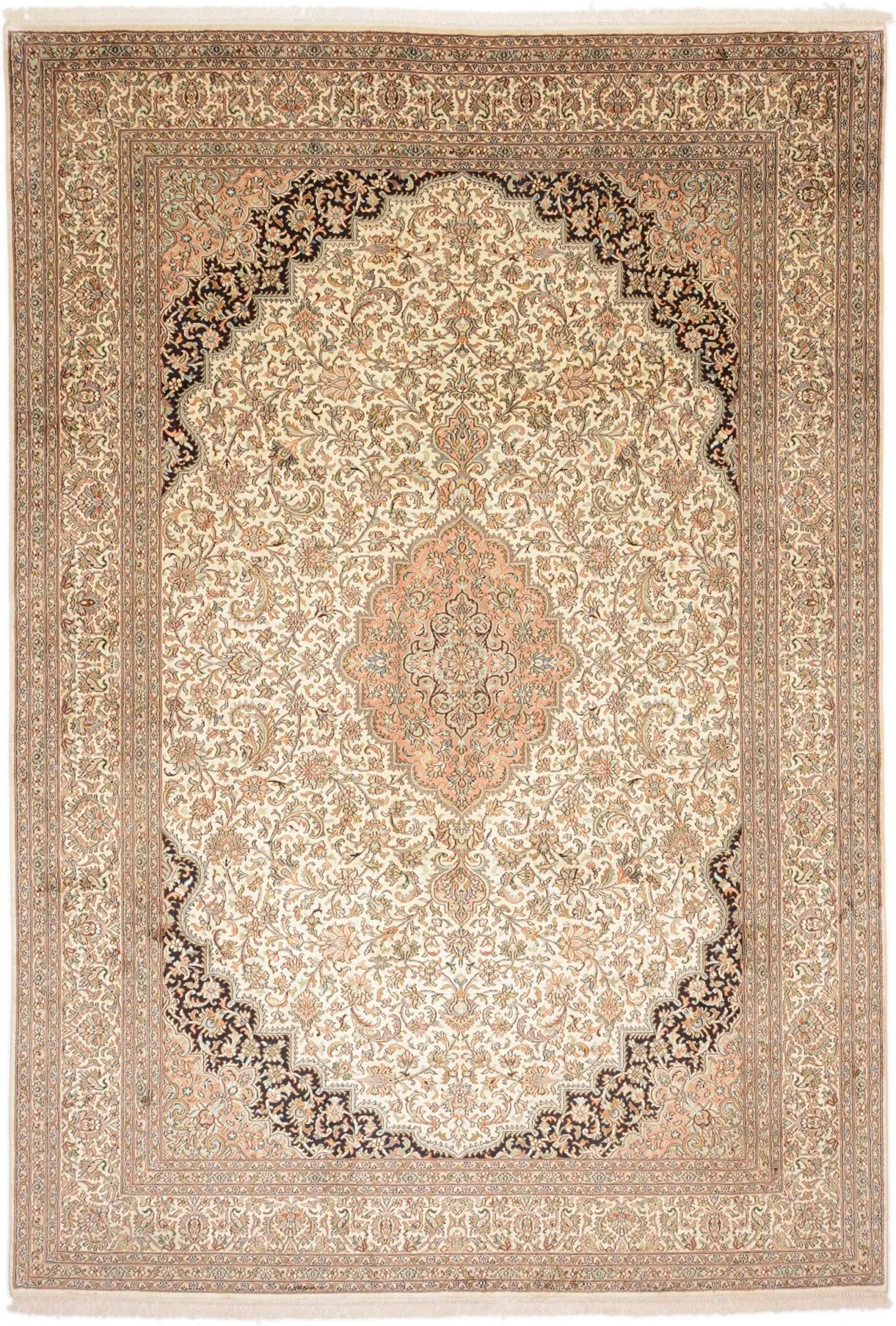 Kashmir Oriental Rug 205 × 298 cm, Silk, hand-knotted
