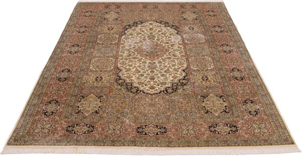 Kashmir Oriental Rug 210 × 305 cm, Silk, hand-knotted — view 2