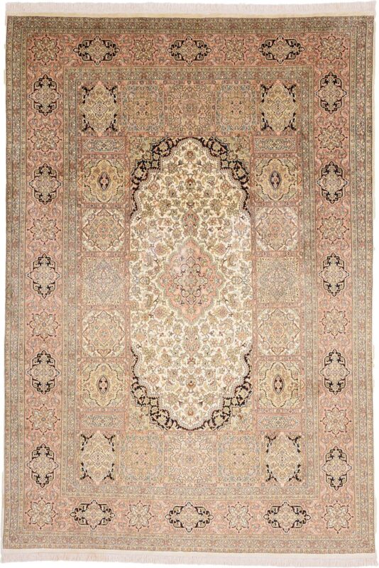 Kashmir Oriental Rug 210 × 305 cm, Silk, hand-knotted