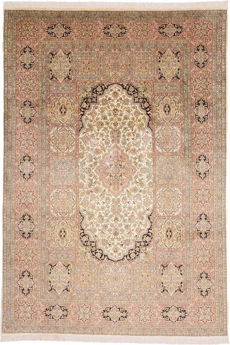 Kashmir Oriental Rug 210 × 305 cm, Silk, hand-knotted