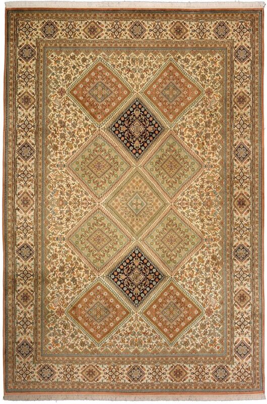 Kashmir Oriental Rug 218 × 319 cm, Silk, hand-knotted