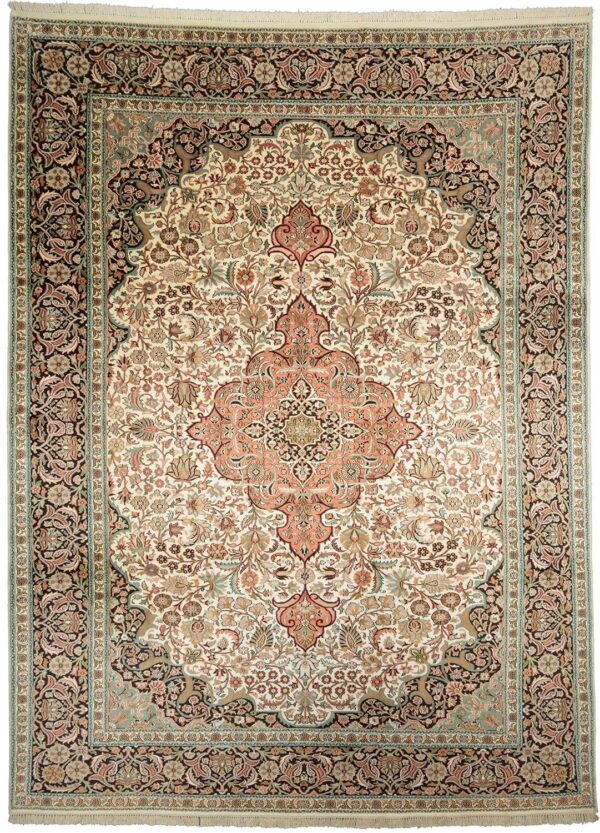 Kashmir Oriental Rug 270 × 366 cm, Silk, hand-knotted, fine