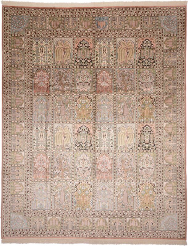 Kashmir Oriental Rug 282 × 354 cm, Silk, hand-knotted