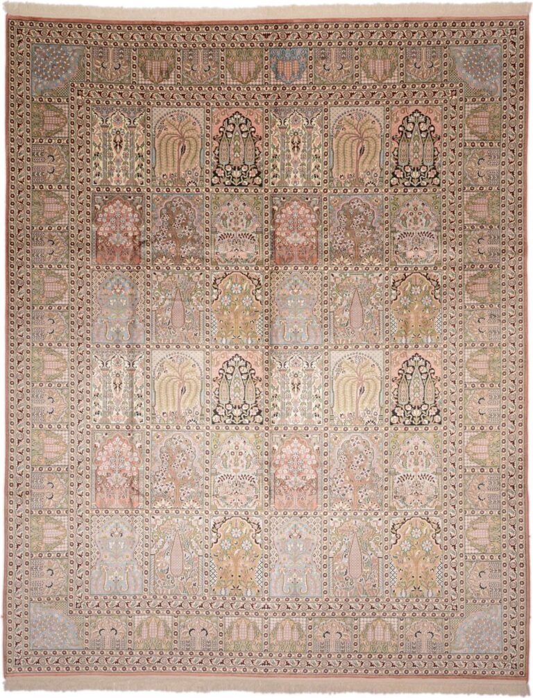 Kashmir Oriental Rug 282 × 354 cm, Silk, hand-knotted