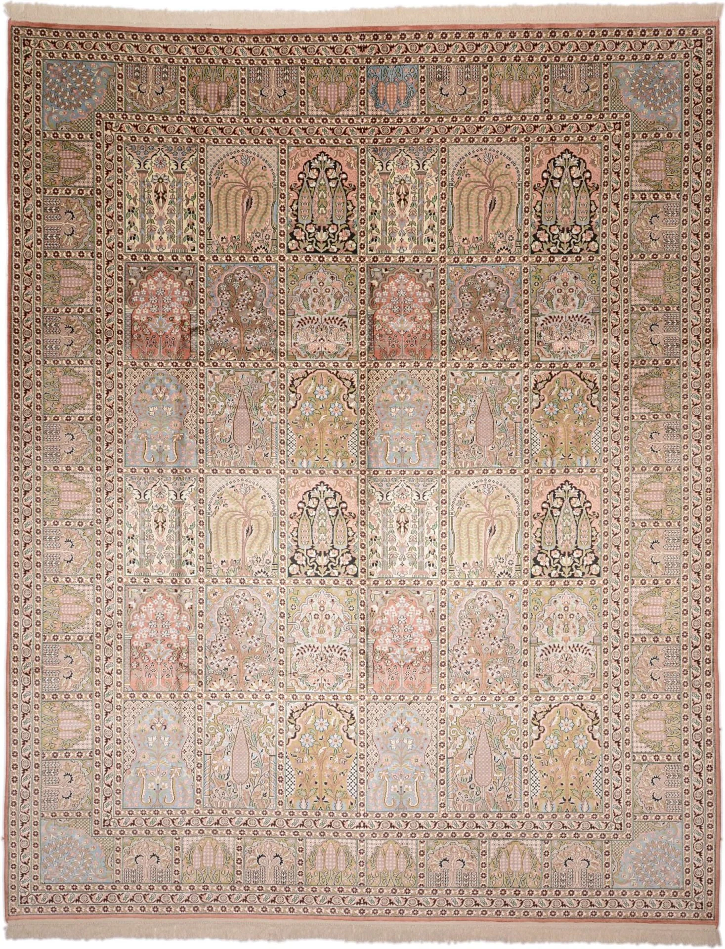 Kashmir Oriental Rug 282 × 354 cm, Silk, hand-knotted