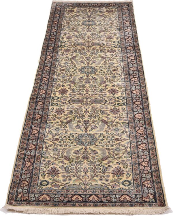 Kashmir Oriental Rug 82 × 308 cm, Silk, hand-knotted, refined — view 2