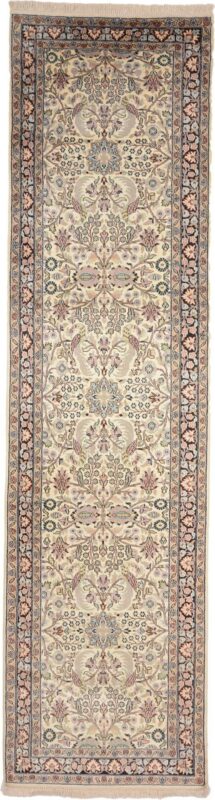 Kashmir Oriental Rug 82 × 308 cm, Silk, hand-knotted, refined