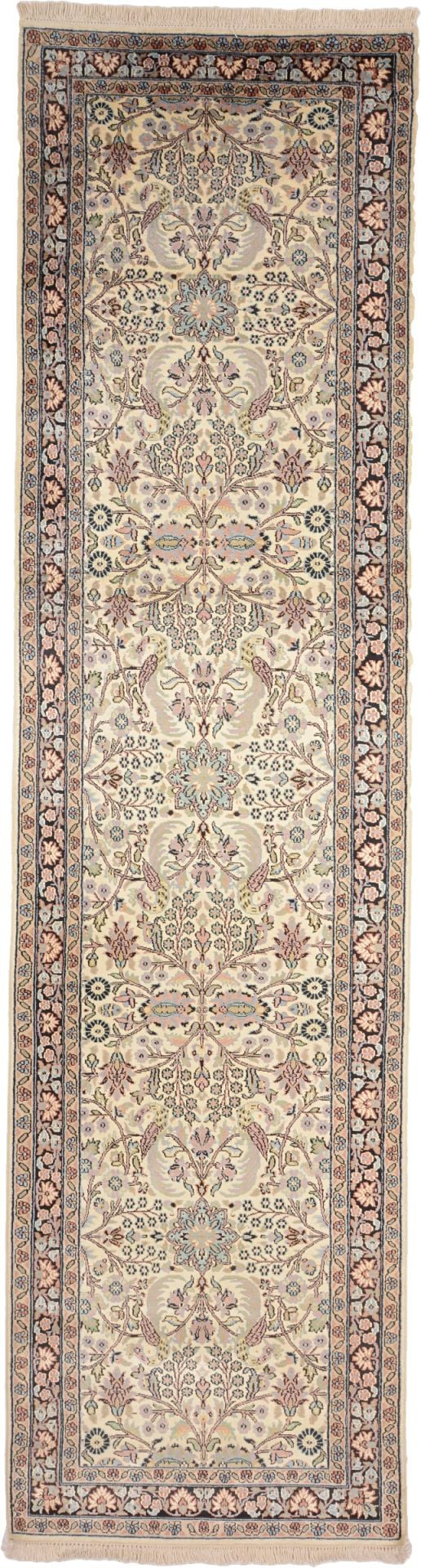 Kashmir Oriental Rug 82 × 308 cm, Silk, hand-knotted, refined
