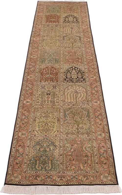 Kashmir Oriental Rug 82 × 365 cm, Silk, hand-knotted — view 2