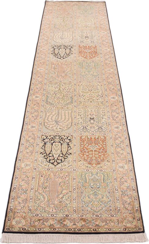 Kashmir Oriental Rug 82 × 365 cm, Silk, hand-knotted — view 3