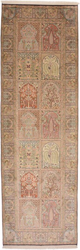 Kashmir Oriental Rug 94 × 298 cm, Silk, hand-knotted
