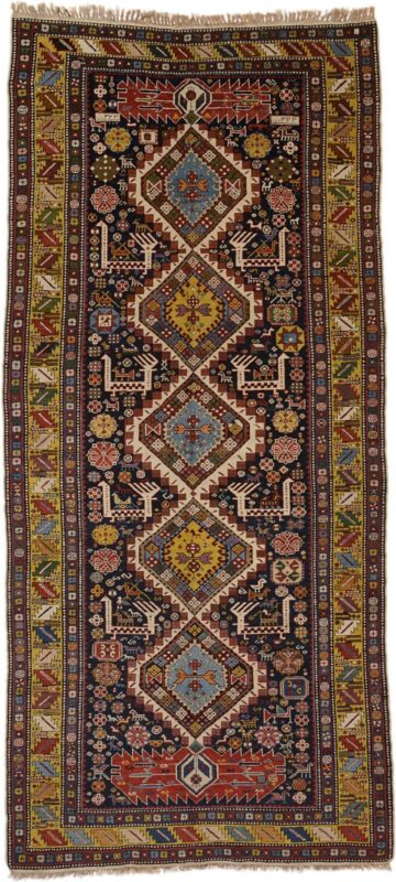 Shiraz Oriental Rug 135 × 300 cm, Wool, hand-knotted, antique