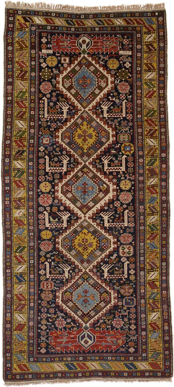 Shiraz Oriental Rug 135 × 300 cm, Wool, hand-knotted, antique