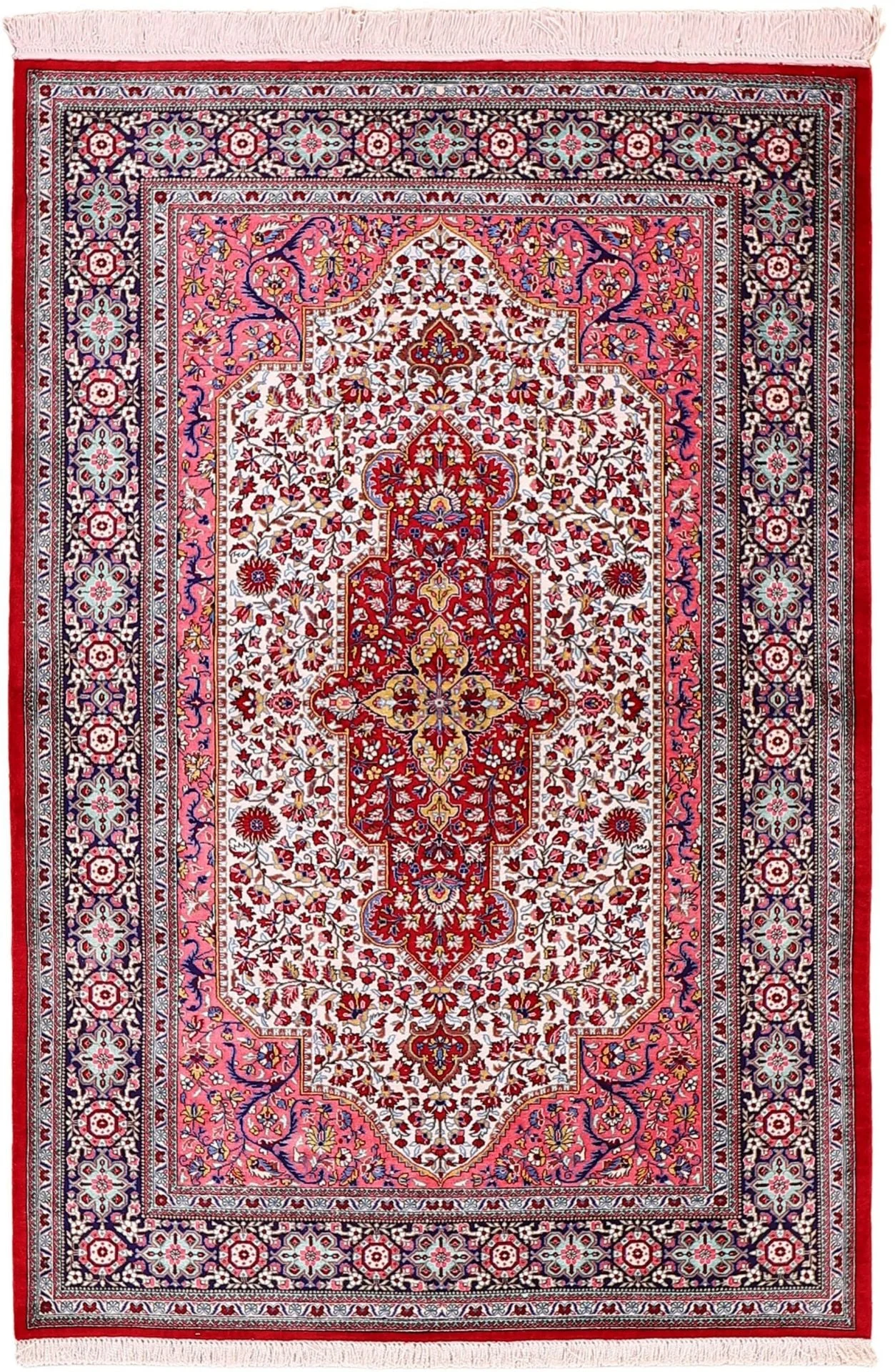 Qom Persian Rug 100 × 140 cm, Silk, hand-knotted