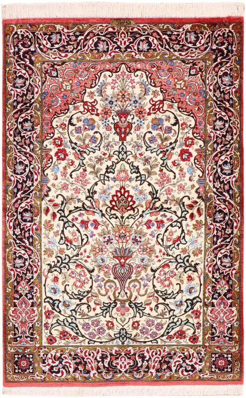 Qom Persian Rug 102 × 156 cm, Silk, hand-knotted
