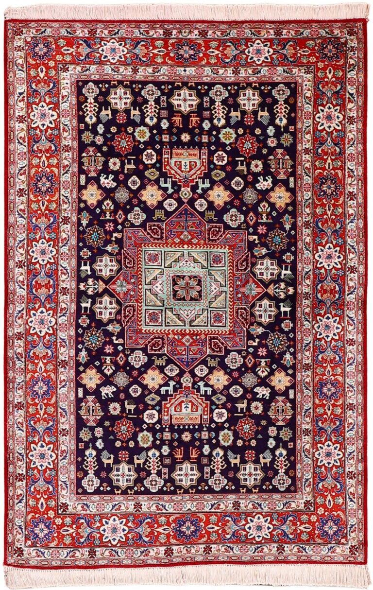 Qom Persian Rug 104 × 155 cm, Silk, hand-knotted, exclusive