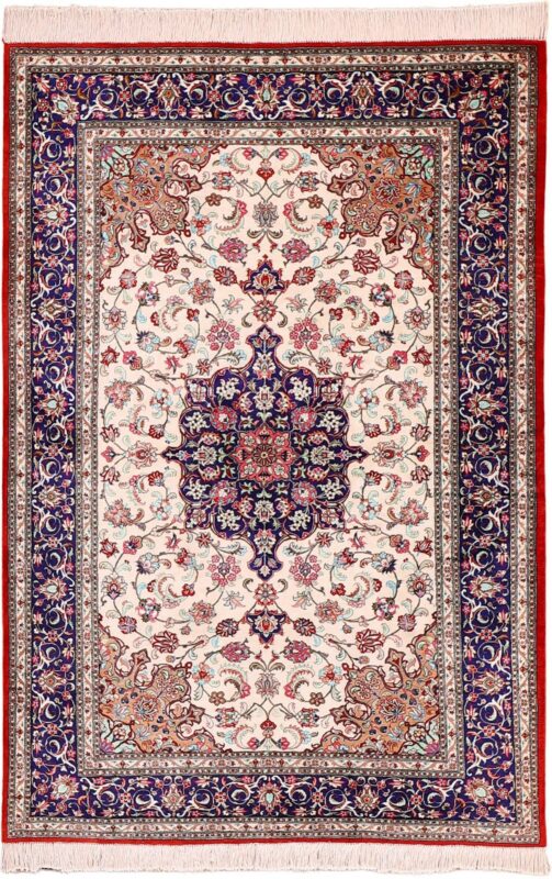 Qom Persian Rug 108 × 158 cm, Silk, hand-knotted Qom Persian Rug 108 × 158 cm, Silk, hand-knotted