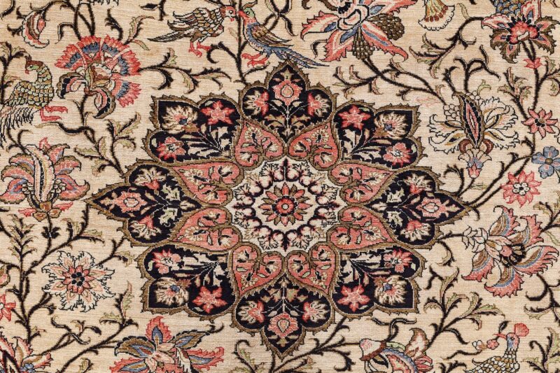 Qom Persian Rug 135 × 195 cm, Silk, hand-knotted, antique — view 6