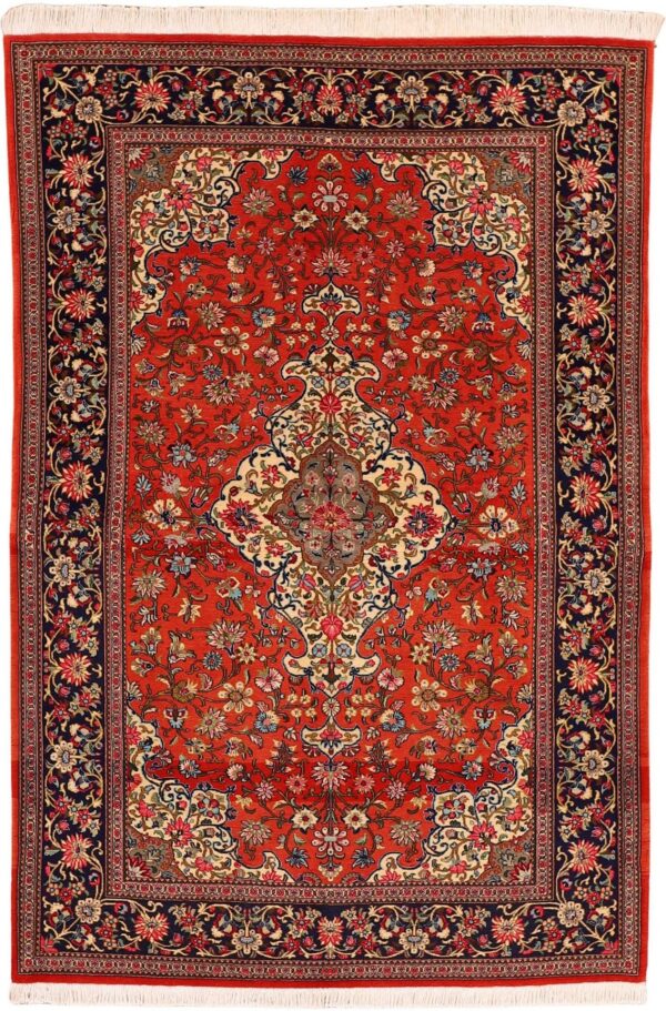 Qom Persian Rug 135 × 200 cm, Wool and Silk, hand-knotted
