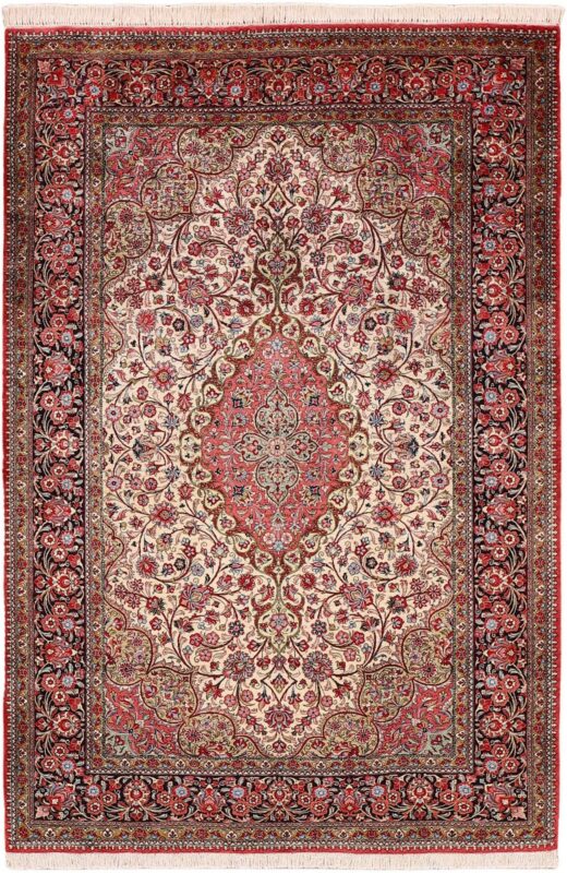 Qom Persian Rug 136 × 204 cm, Silk, hand-knotted