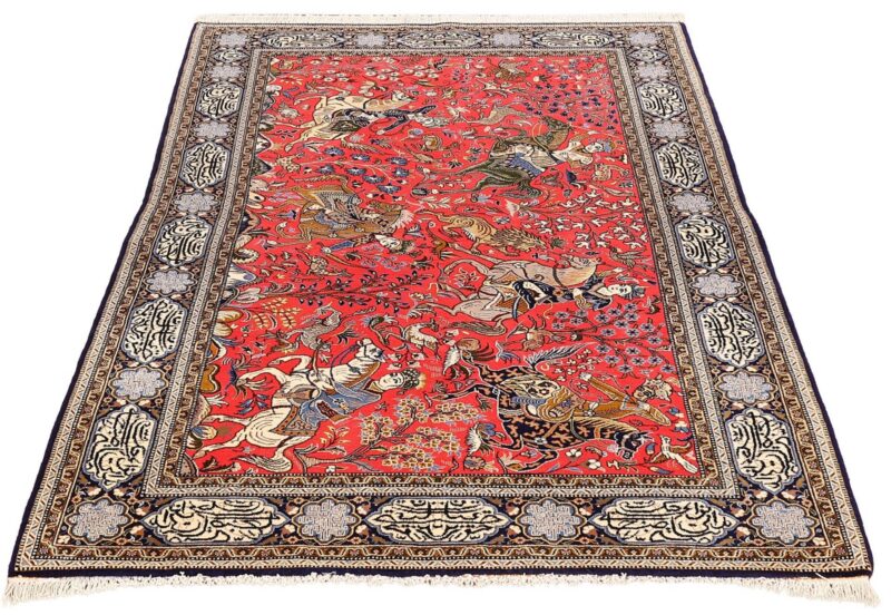 Qom Persian Rug 137 × 212 cm, Wool and Silk, hand-knotted — view 2