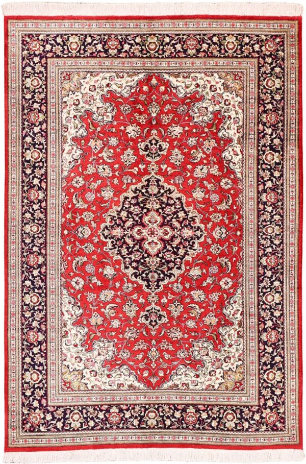 Qom Persian Rug 140 × 218 cm, Silk, hand-knotted