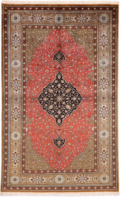 Qom Persian Rug 140 × 225 cm, Silk, hand-knotted