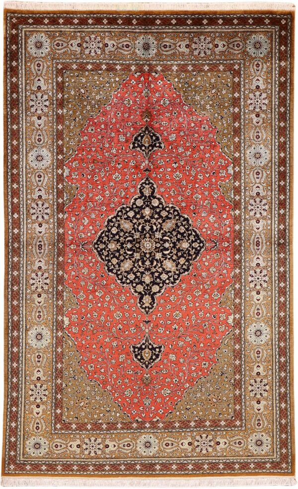 Qom Persian Rug 140 × 225 cm, Silk, hand-knotted