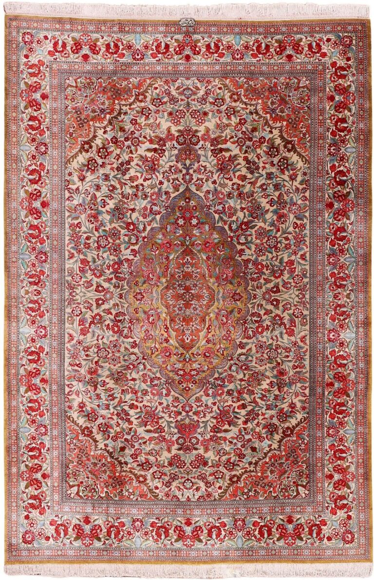 Qom Persian Rug 212 × 318 cm, Silk, hand-knotted