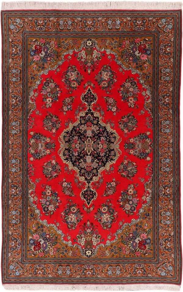 Qom Persian Rug 218 × 335 cm, Wool and Silk, hand-knotted
