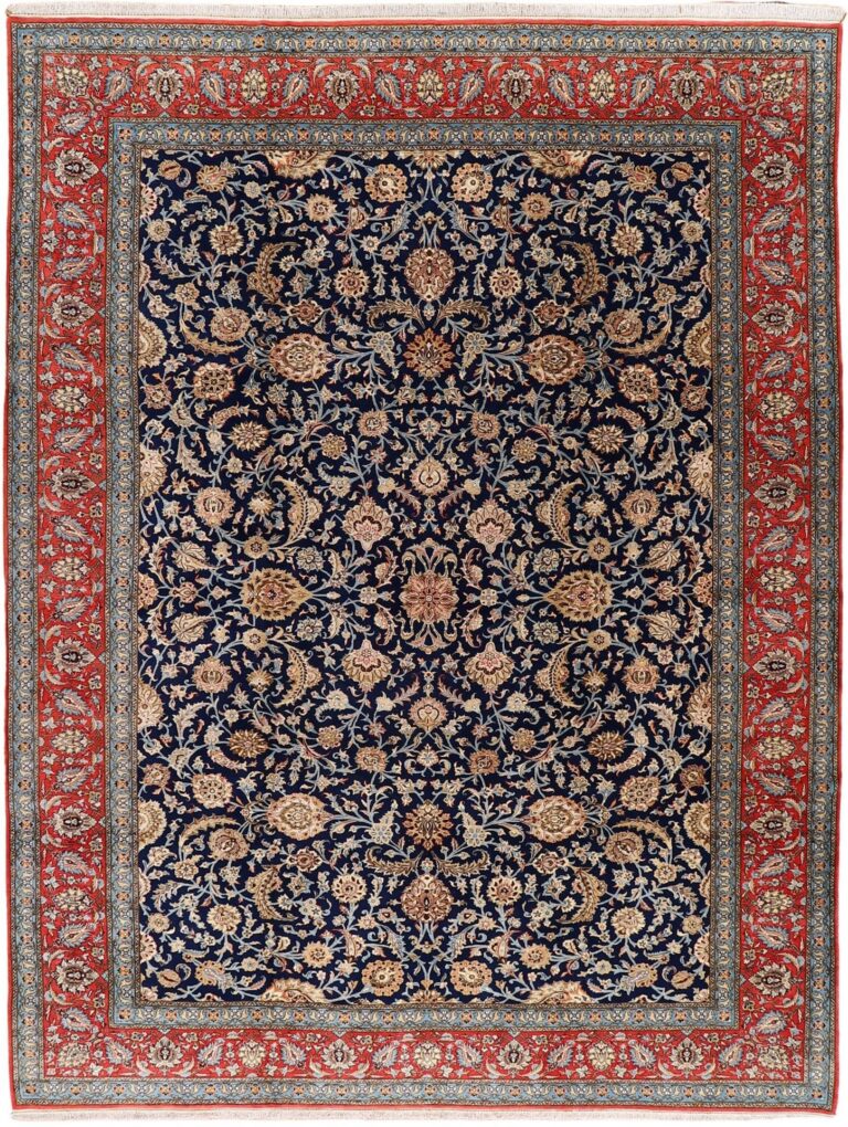 Qom Persian Rug 345 × 447 cm, Wool and Silk, hand-knotted
