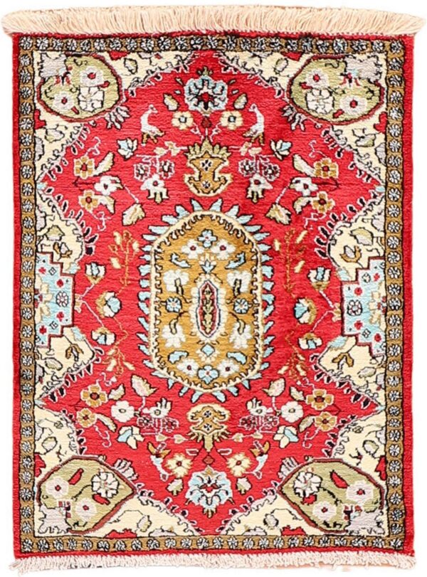 Qom Persian Rug 56 × 75 cm, Silk, hand-knotted, exclusive Qom Persian Rug 56 × 75 cm, Silk, hand-knotted, exclusive